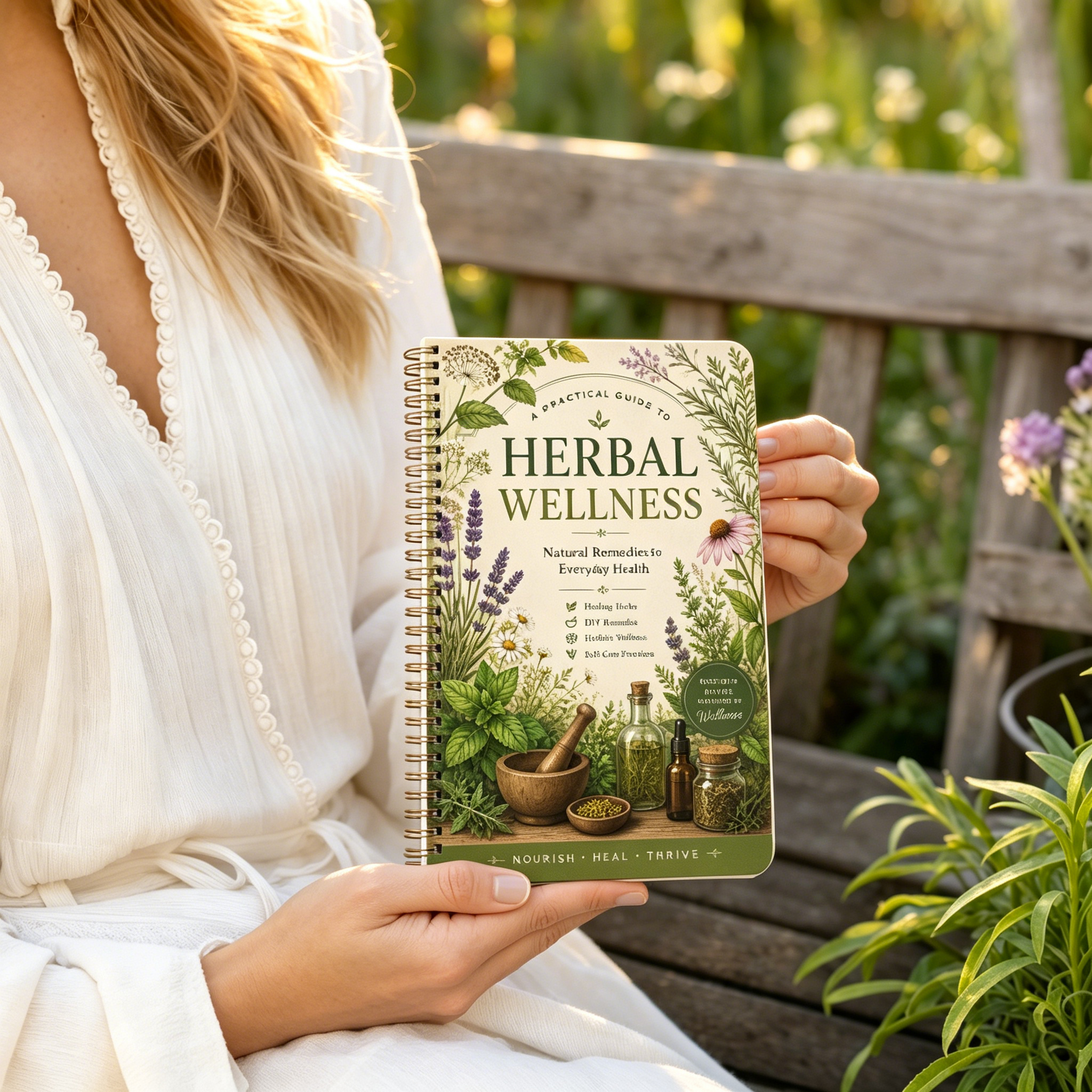 Health Wellness Journal - Herbal Remedies Journal A5 Spiral Notebook