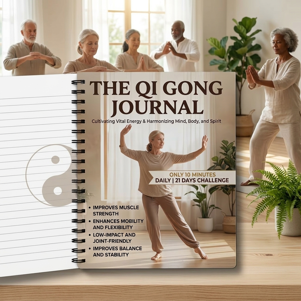 Health Wellness Journal - Recycled Paper QiGong Journal For Seniors
