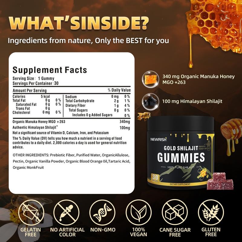 Gold Shilajit Gummies - Immune - Health Wellness Gummies avaliação e preço