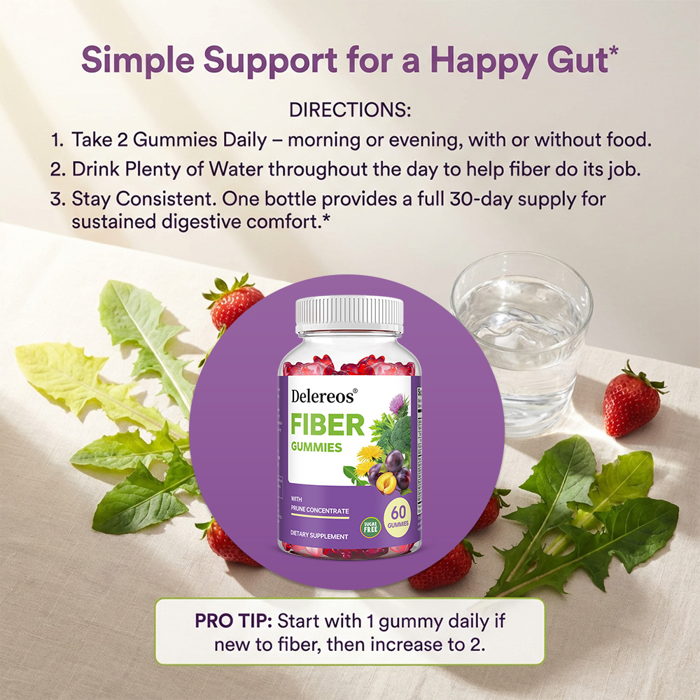 Sugar-Free Prebiotic Fiber Gum - Health Wellness Gummies avaliação e preço