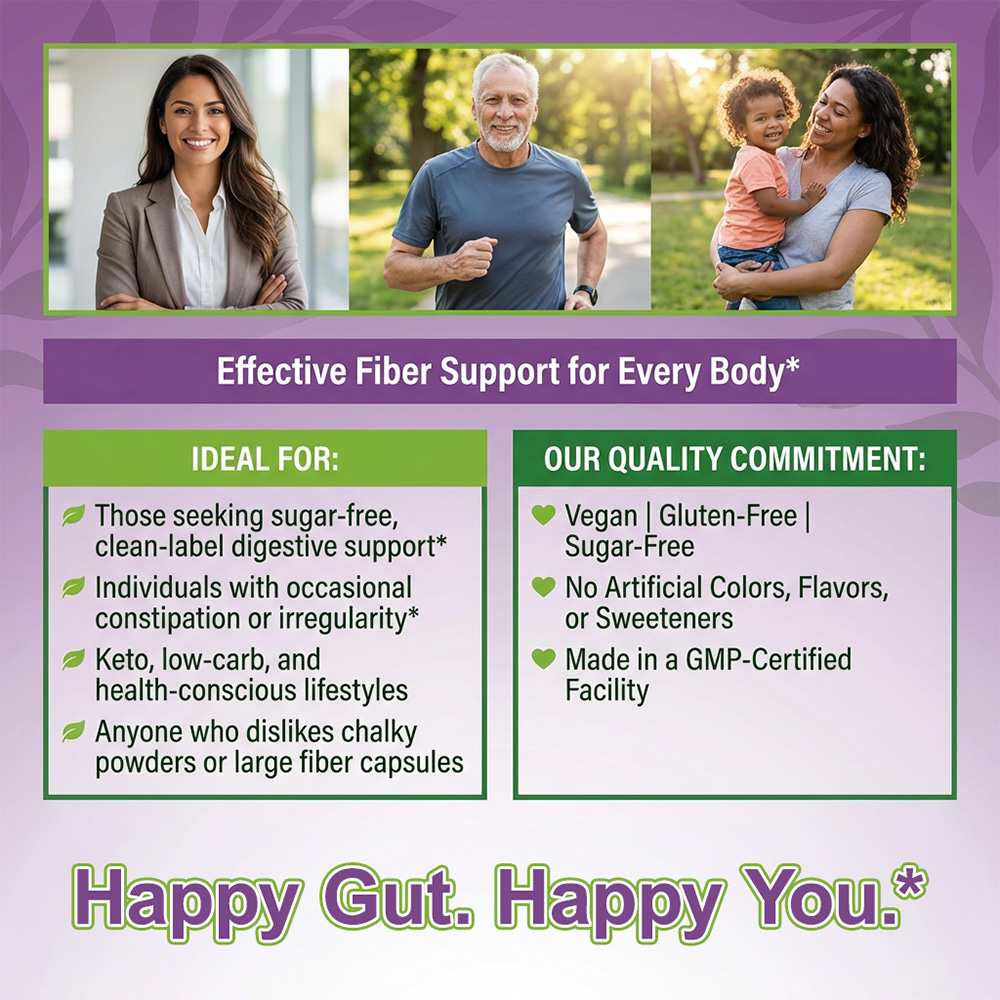Sugar-Free Prebiotic Fiber Gum - Health Wellness Gummies avaliação e preço