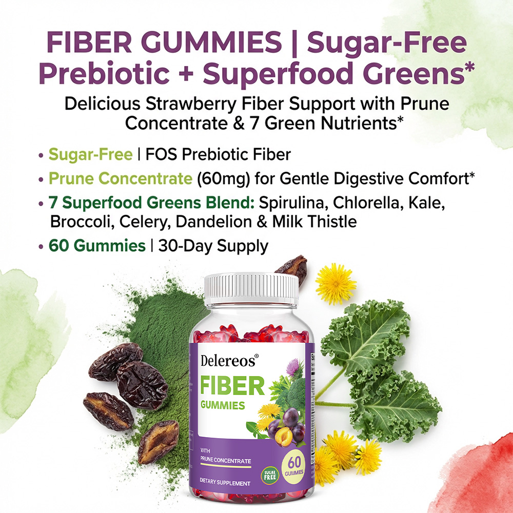 Sugar-Free Prebiotic Fiber Gum - Health Wellness Gummies avaliação e preço