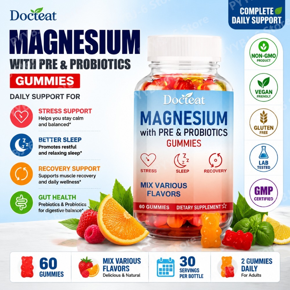 Magnesium Gummies with Pre &Pr - Health Wellness Gummies avaliação e preço