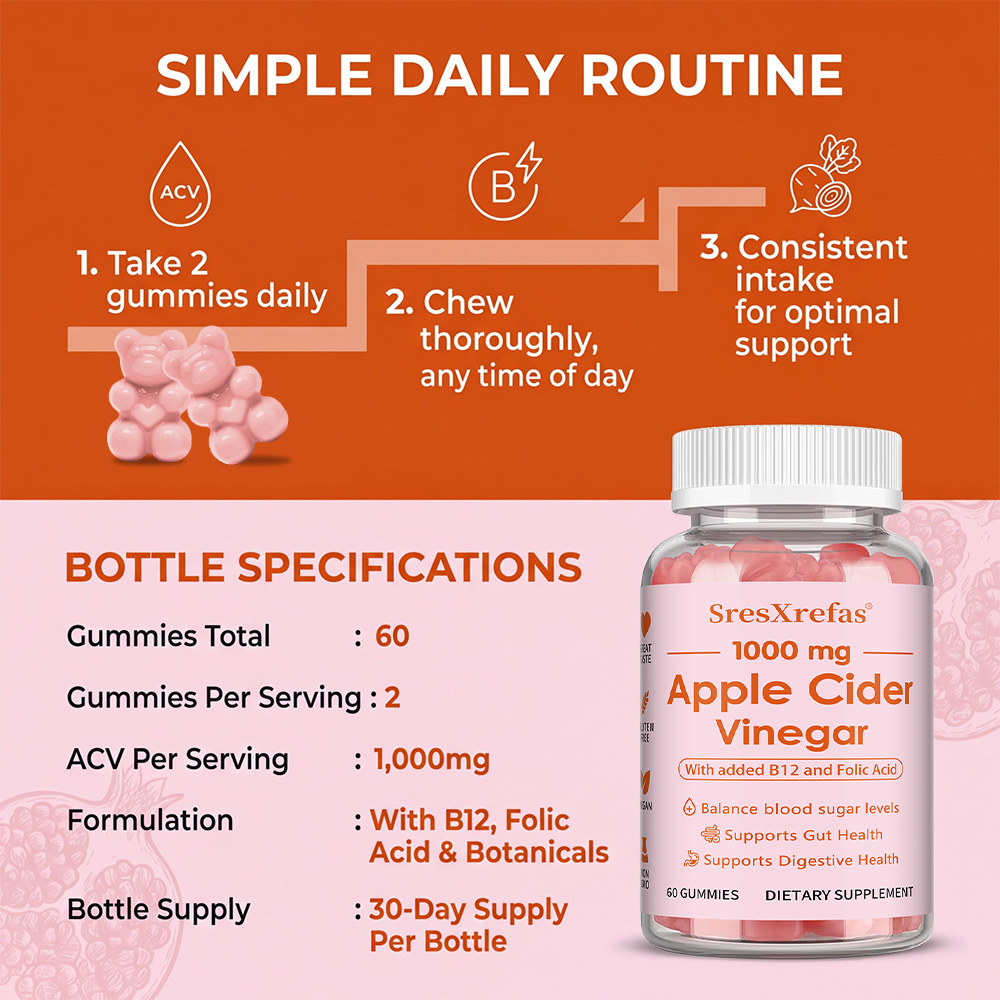 Apple Cider Vinegar Gummies wi - Health Wellness Gummies avaliação e preço